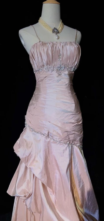 Pretty A Line Spaghetti Straps Satin Long Prom Dresses Formal Dress