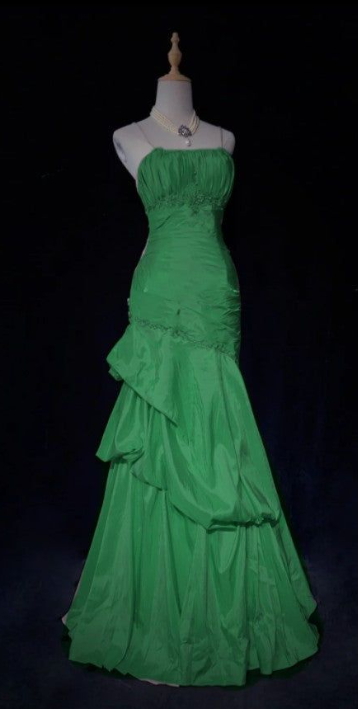 Pretty A Line Spaghetti Straps Satin Long Prom Dresses Formal Dress