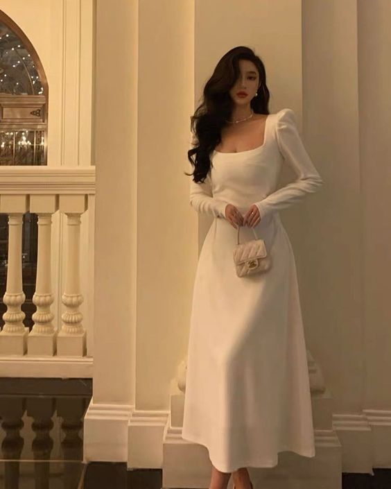 Ivory Long Sleeves Prom Dresses Party Dress