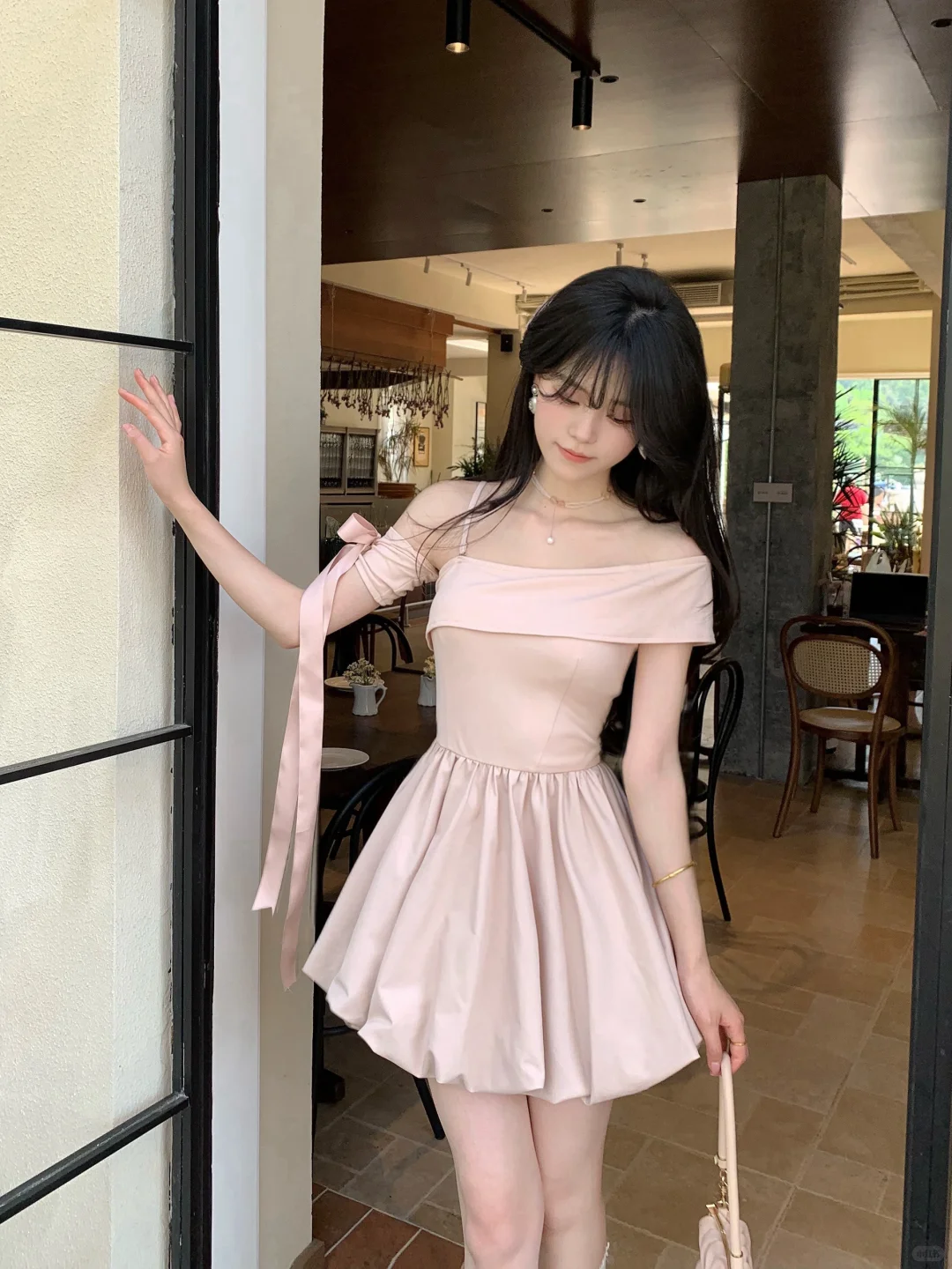 Elegant Off The Shoulder Pink A Line Short Party Dress Homecoming Dress