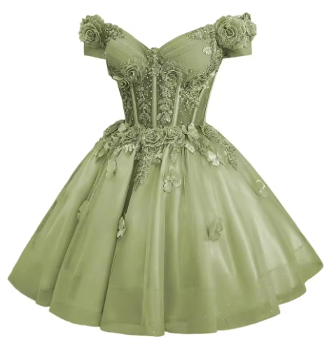 Pretty Off The Shoulder Tulle Appliques Homecoming Dress Pink Short Birthday Dress