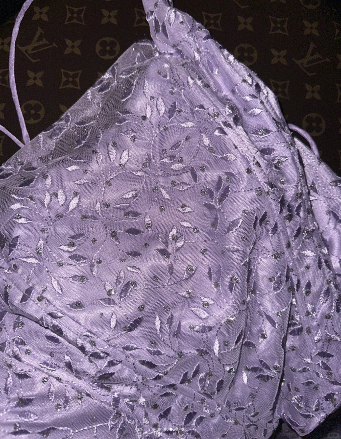 Pretty Spaghetti Straps Lavender Tulle Beaded Embroidery Mermaid Evening Dress Long Birthday Prom Gown