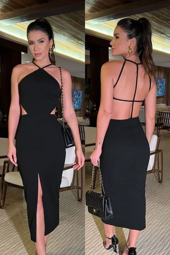 Sexy Black Tight Evening Dress,Fashion Black Party Gown