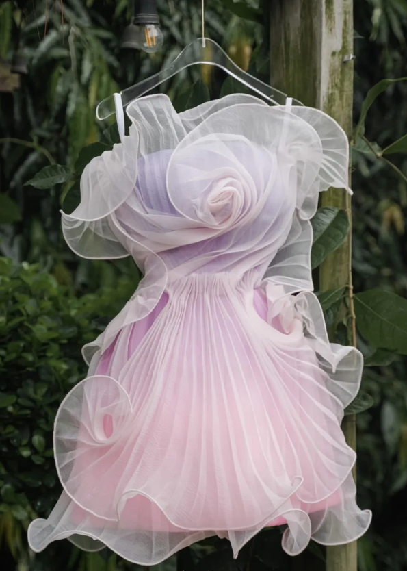 Unique Tulle Ombre Sheath Short Cocktail Dress Homecoming Dress