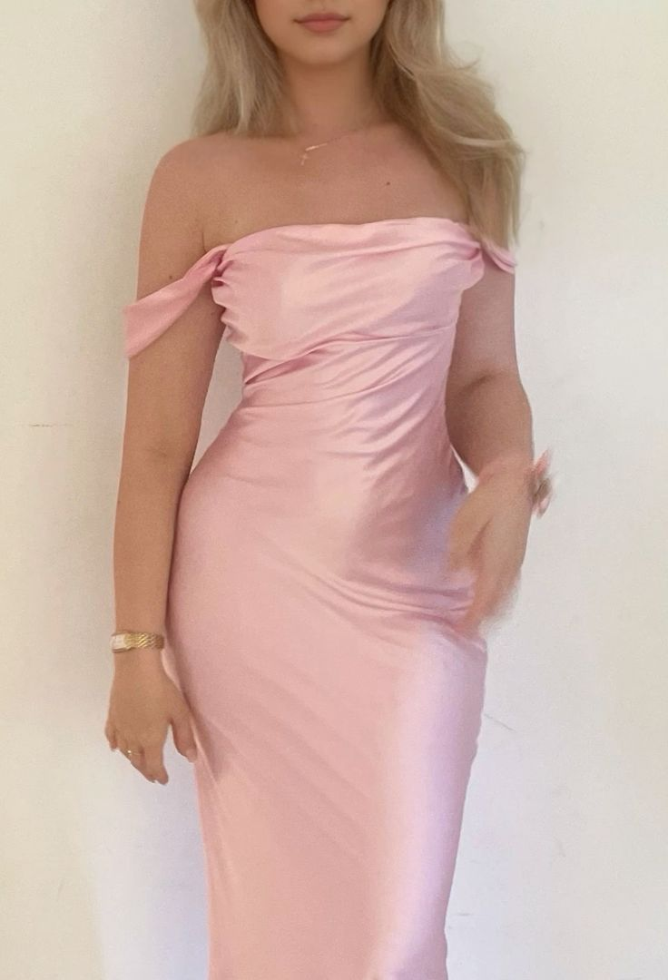 Elegant Pink Satin Sheath Prom Dress Long Party Evening Dress