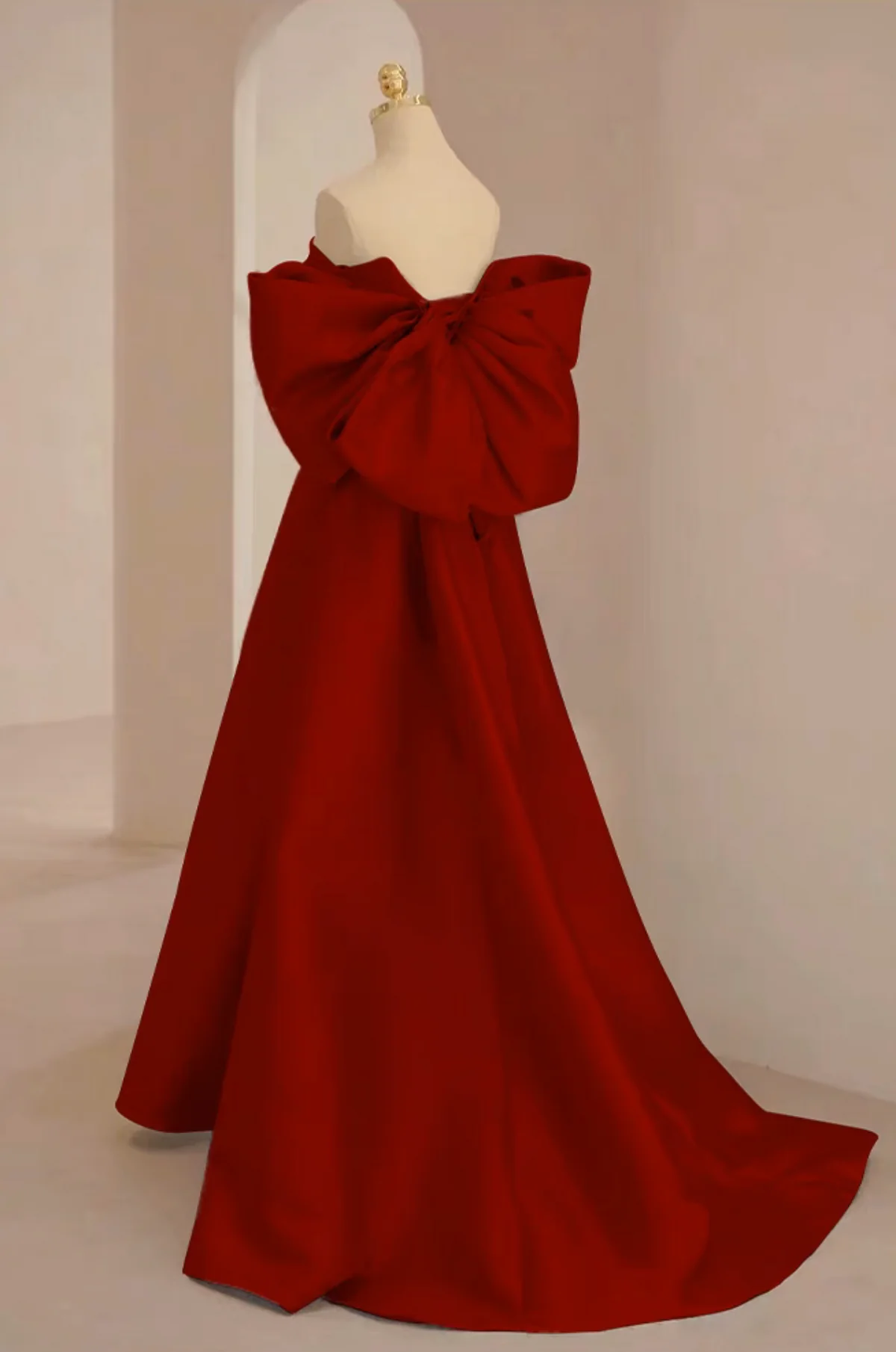 A-Line Sweetheart Neck Satin Red Long Prom Dress