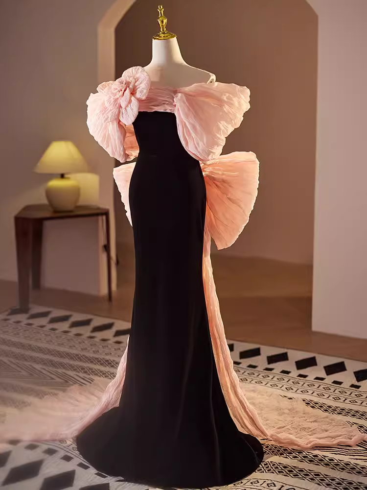 Sexy Mermaid Long Pink Prom Dress