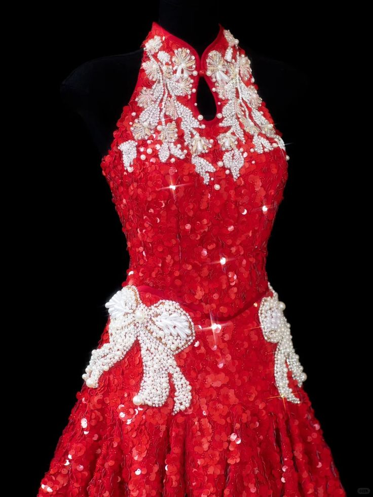 Pretty Red Sequin Beaded A Line Short Graduation Homecoming Dress 18th Birthday Outfits