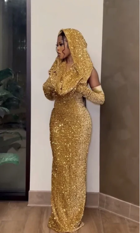 Mermaid Sequins Formal Prom Dress Long Evening Gown