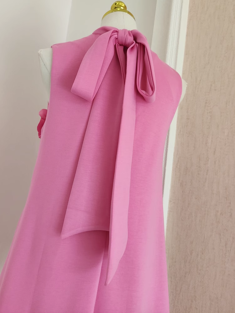 Cute A line High Neckline Pink Satin Short Homecoming Dresses Birthday Outfits