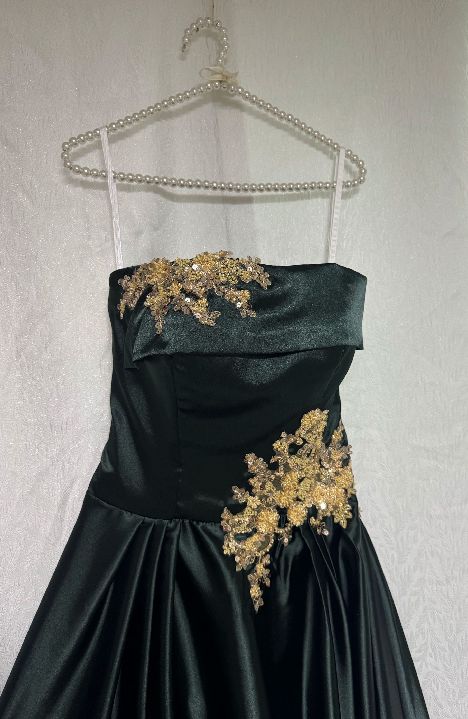 Stunning A Line Satin Prom Party Dress With Beading Modest Graduation Dress