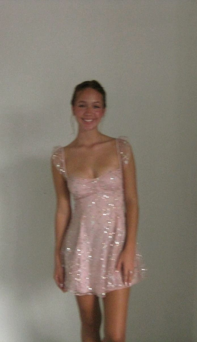 Sparkly Tulle Sequin A Line Pink Short Prom Dress Formal Homecoming Dress Birthday Dress