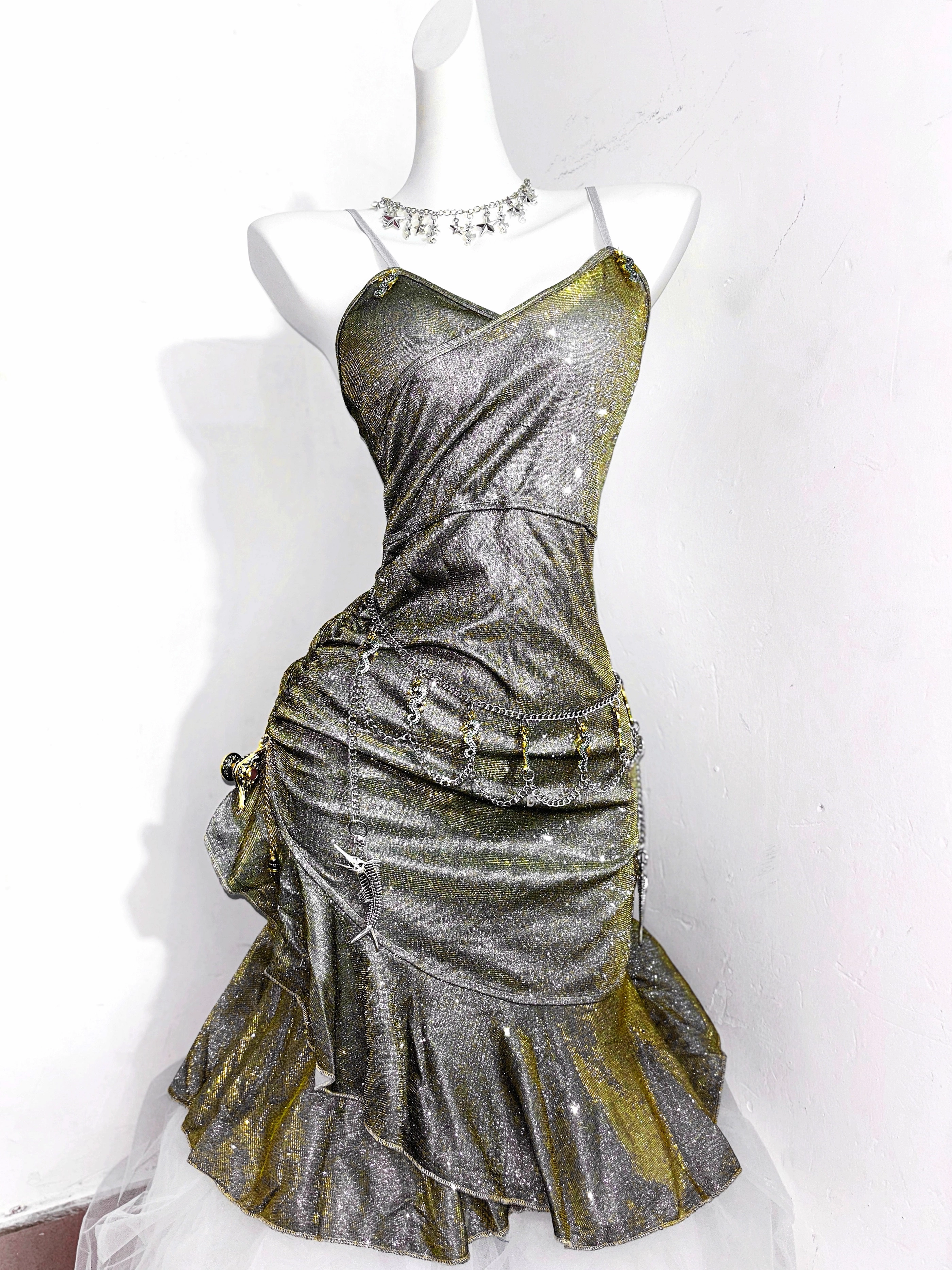 Vintage Green Spaghetti Straps Ruffle Short Homecoming Dress Birthday Outfits