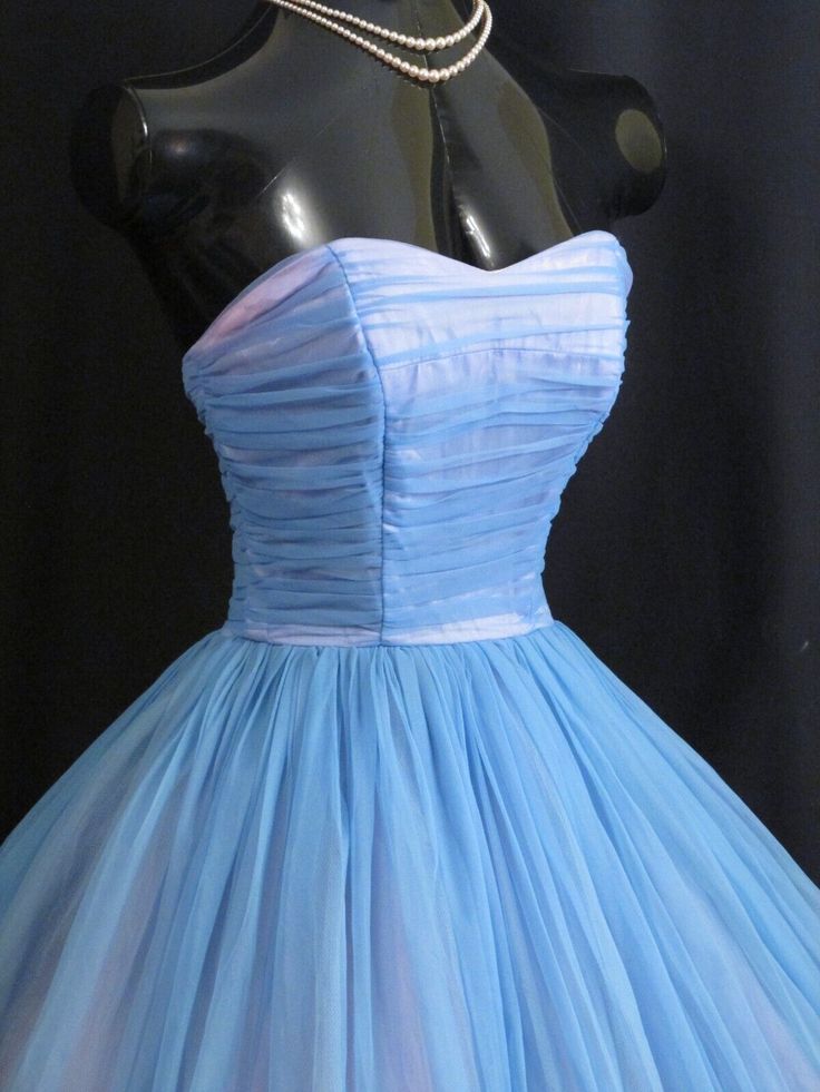 Vintage 1950's 50s Strapless Homecoming Dress
