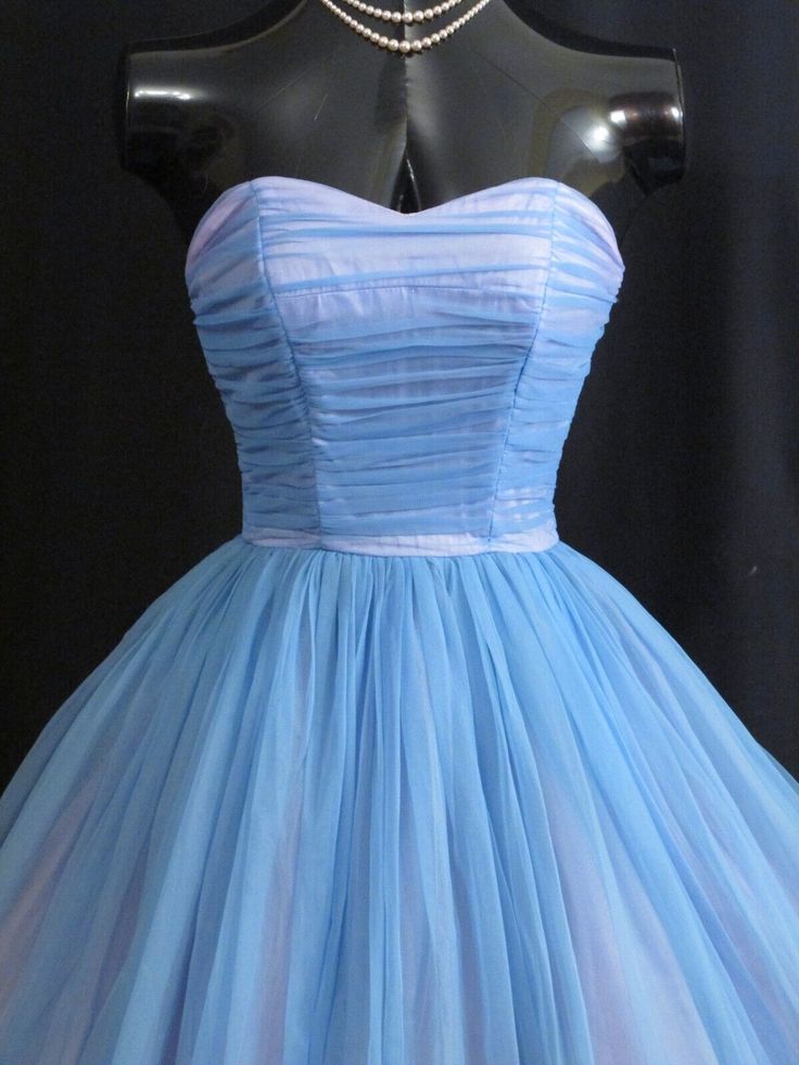 Vintage 1950's 50s Strapless Homecoming Dress