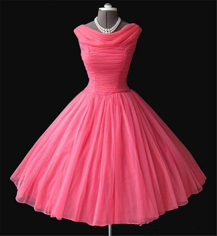 Vintage 1950's Short Tulle Knee Length Sleeveless Homecoming Dresses
