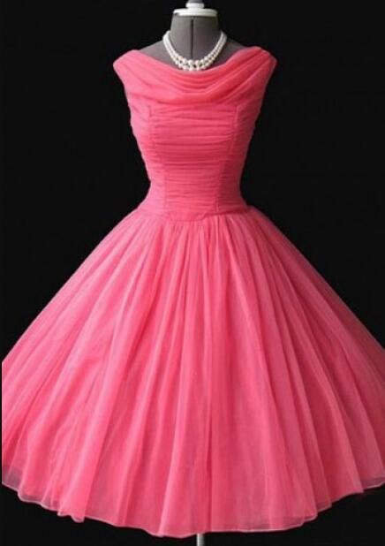 Vintage 1950's Short Tulle Knee Length Sleeveless Homecoming Dresses