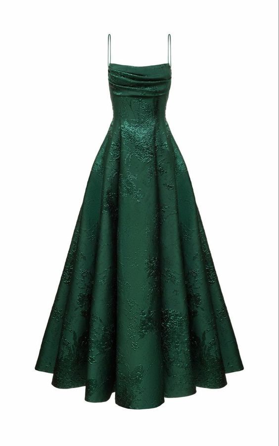 Modest A line Straps Sleeveless Floral Lace Green Prom Dress