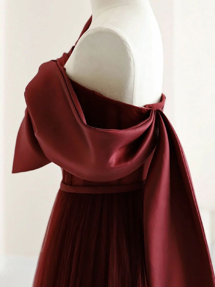 Elegant A Line Burgundy Long Prom Dresses