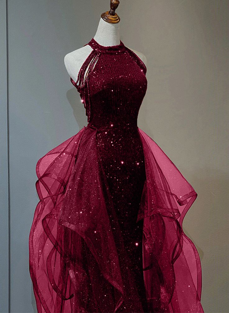 Elegant Sequins with Tulle Long Party Dress Prom Dresses