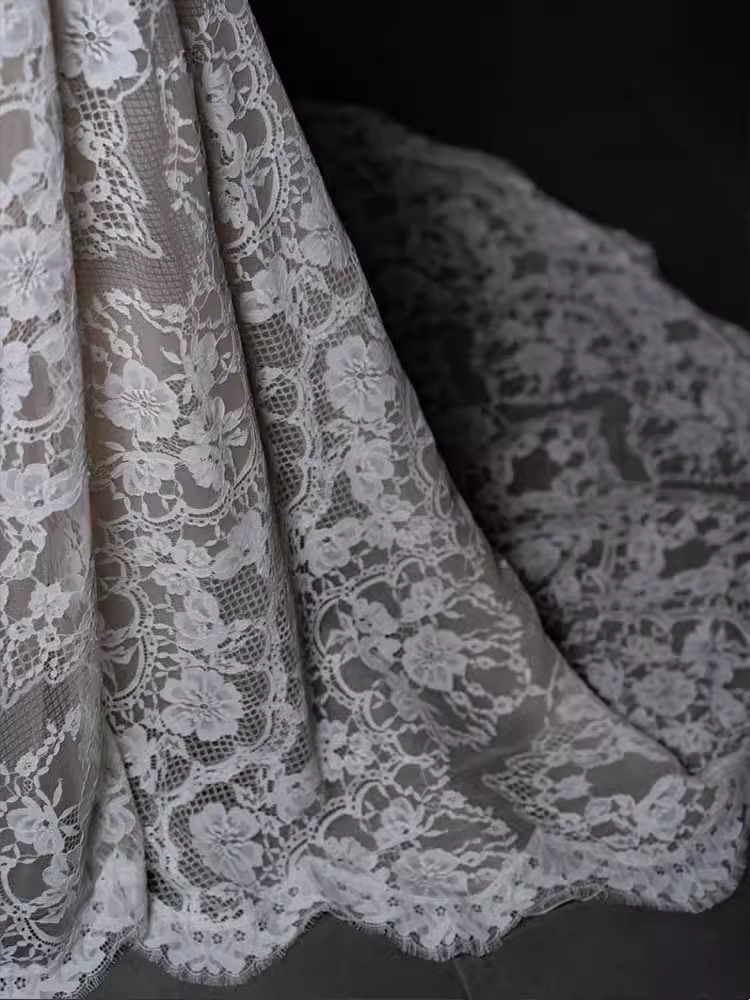 Chic A line V Neckline Lace White Wedding Dress With Long Sleeves