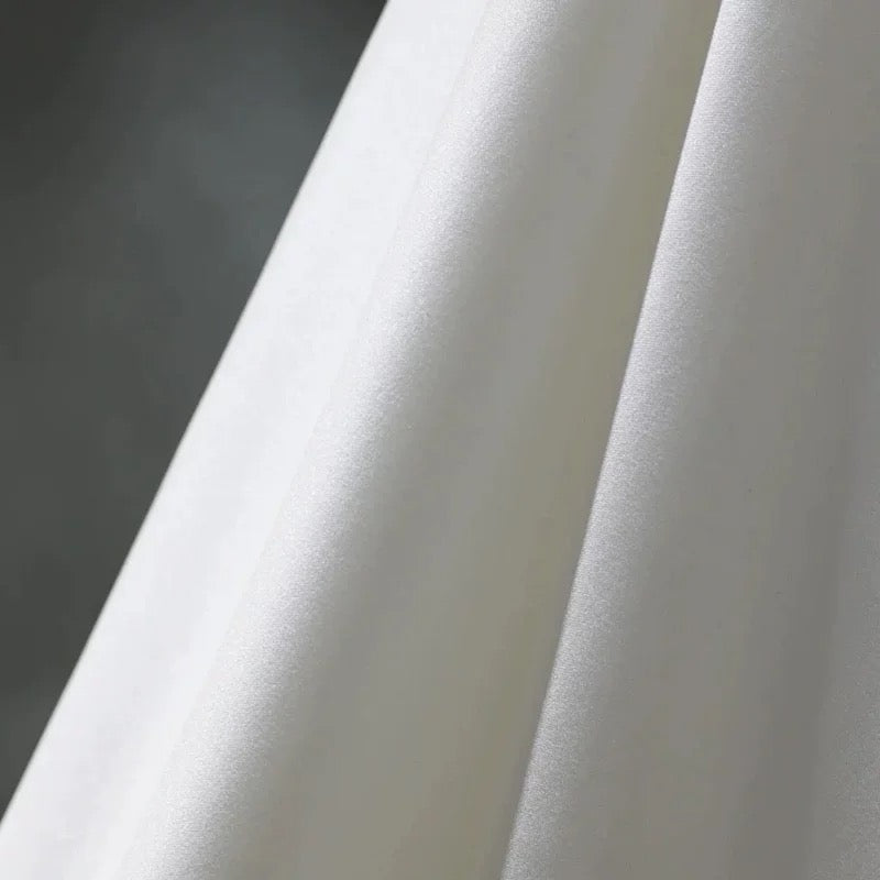 Classy A line Off The Shoulder Short Sleeves Floor Length Satin Wedding Dresses