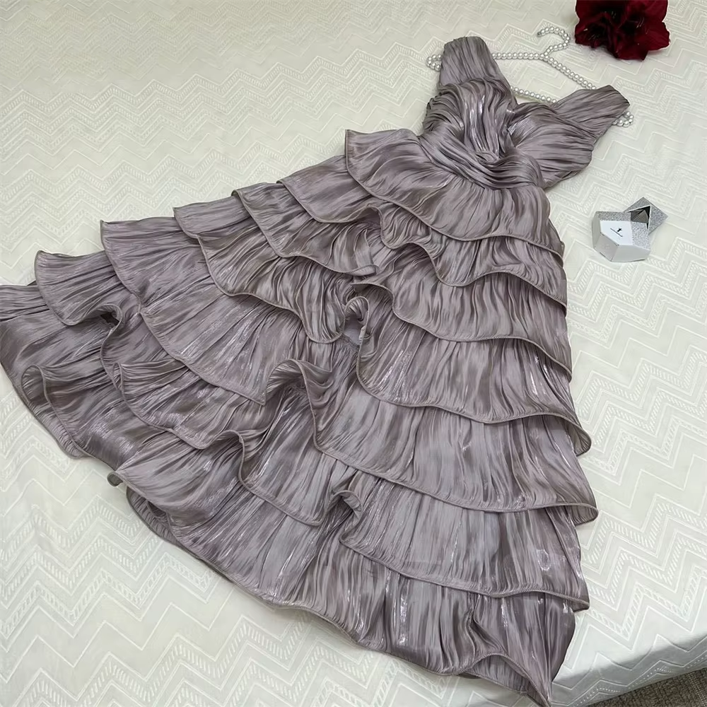 Simple Ball Gown Straps Hot Pink knee Length Ruffles Homecoming Dresses