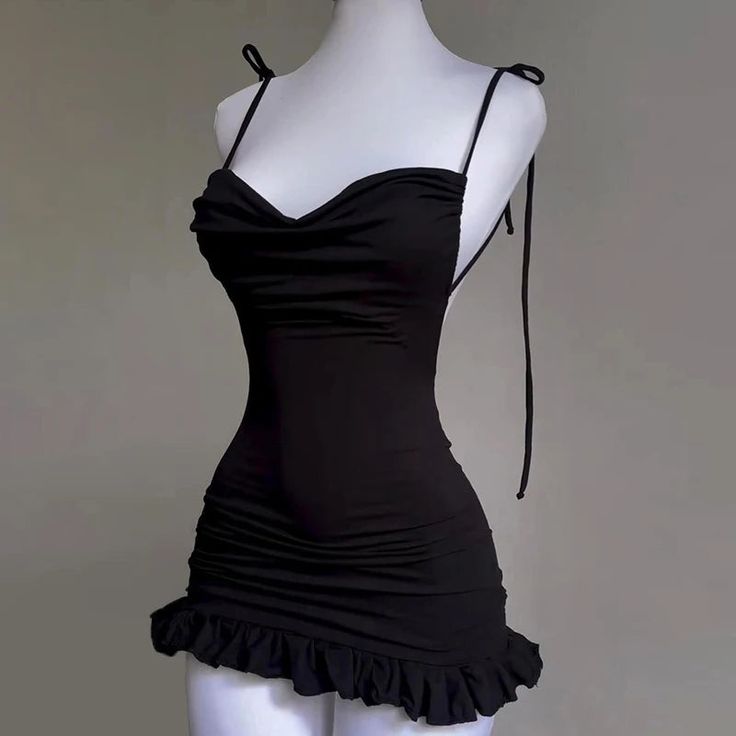 Cute Sheath Spaghetti Straps Black Short Homecoming Dresses Little Black Dress