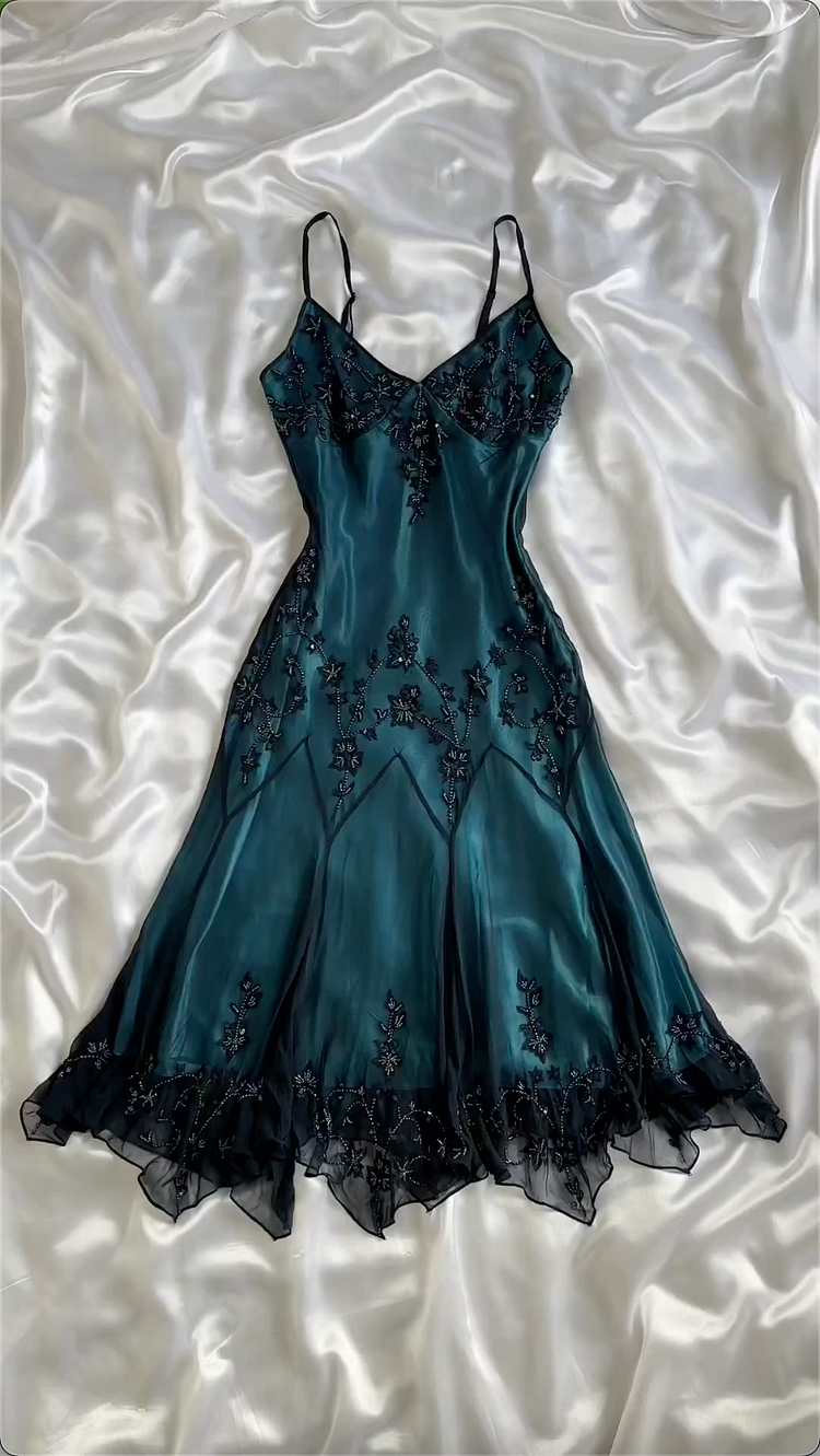Sexy Mermaid Spaghetti Straps Floor Length Beads Evening Dress Prom Dresses