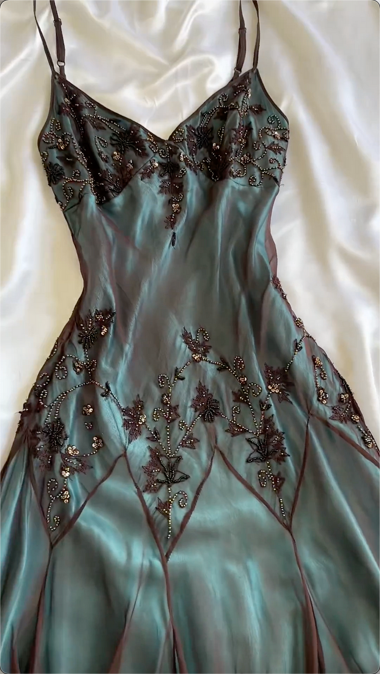 Modest Sheath Spaghetti Straps Chiffon Prom Dresses Evening Dress With Beads
