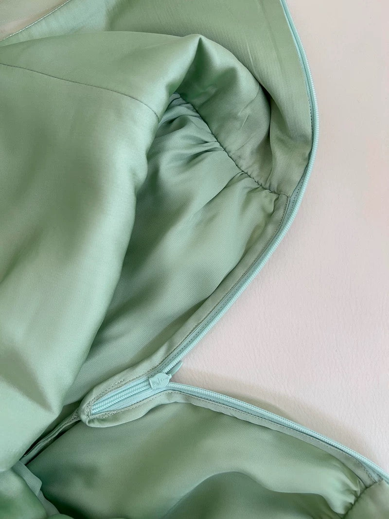 Cute A line Spaghetti Straps Mint Green Tulle Homecoming Dresses Simple Prom Dress With Cherry