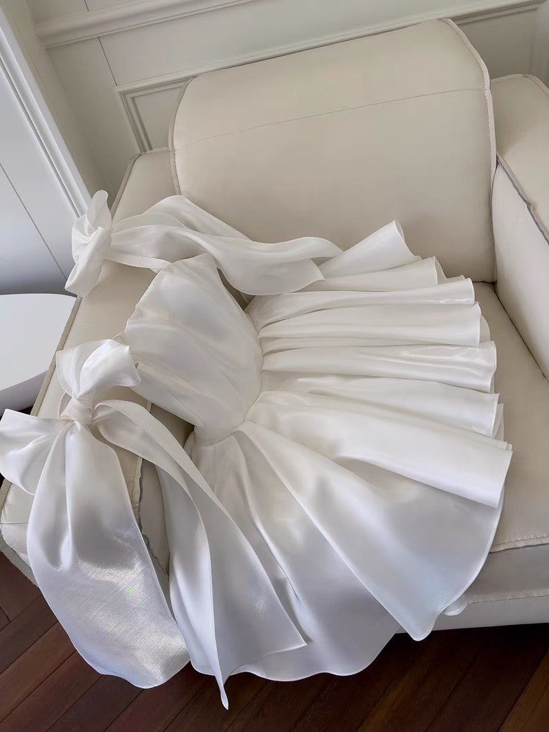 Simple Ball Gown Straps White Homecoming Dresses 18th Birthday Outfits Party Dress