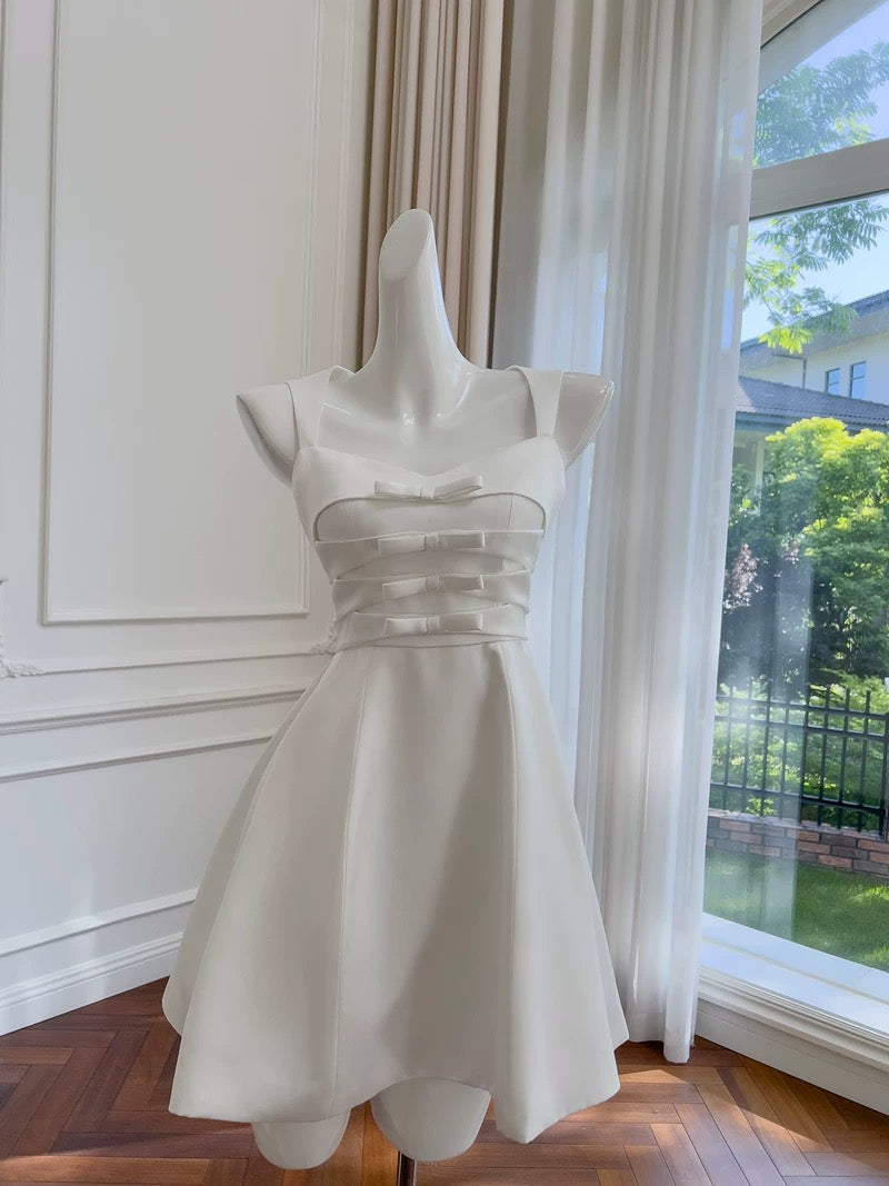 Simple A Line Straps White Homecoming Dresses 21st Birthday Outfits Party Dress