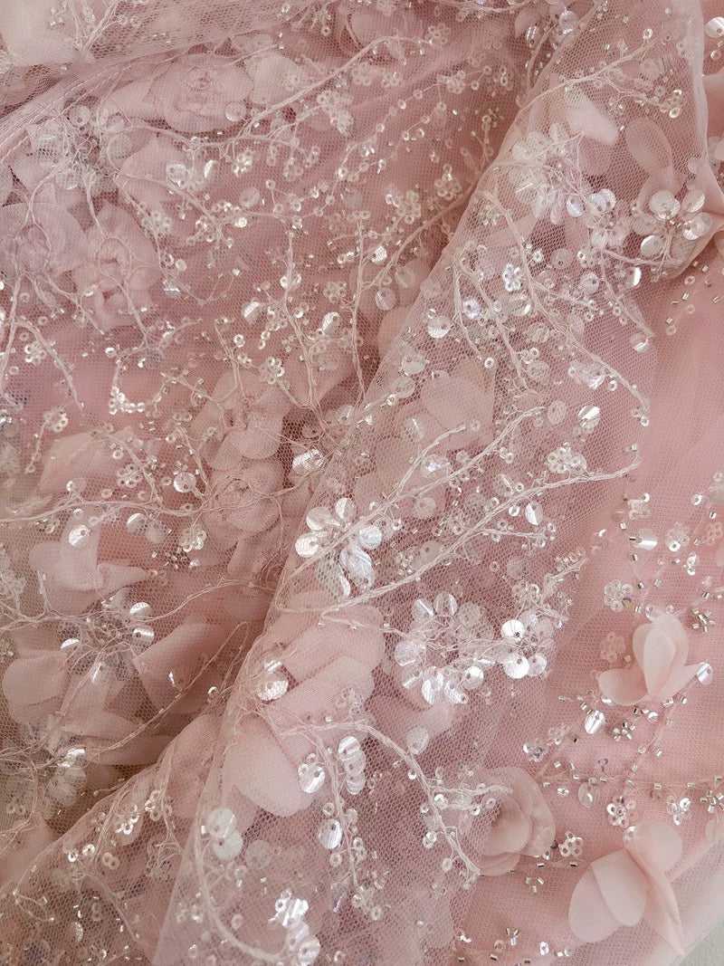 Cute A Line Straps Sleeveless Blush Pink Tulle Sequin Long Prom Dresses