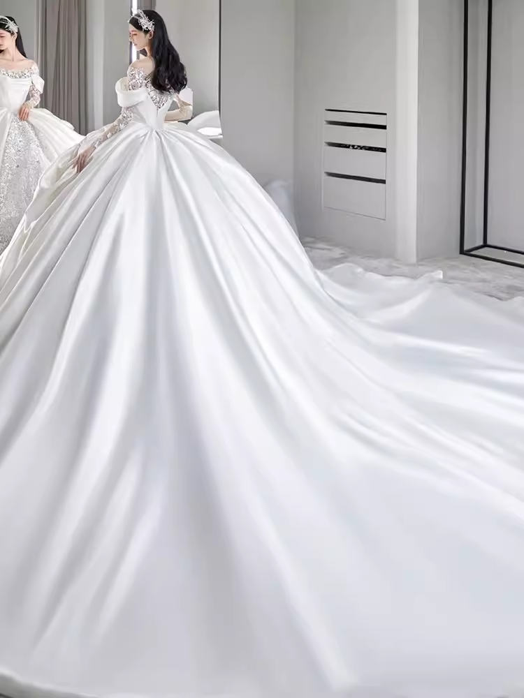 Unique Ball Gown Off The Shoulder Lace Long Wedding Dresses