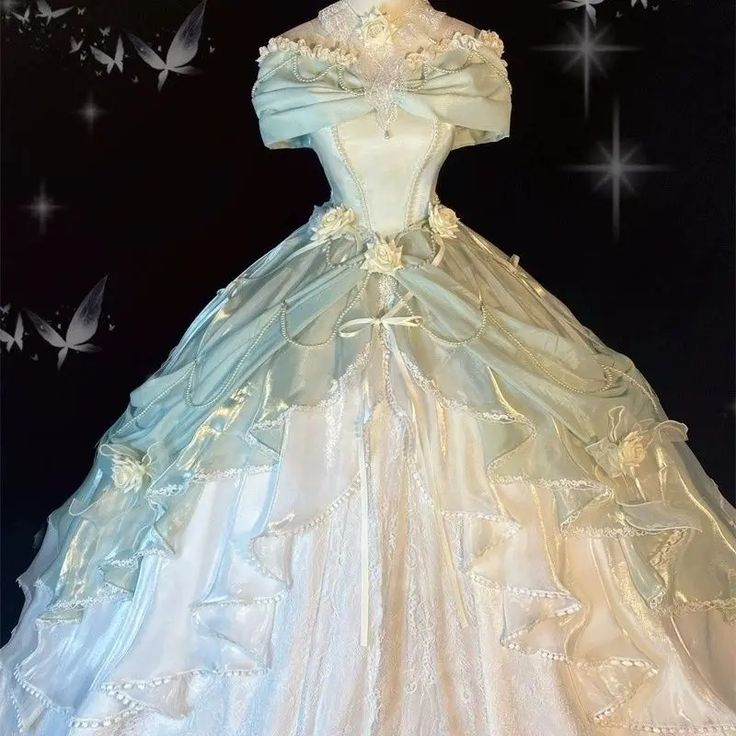 Vintage Off The Shoulder Ball Gown Sweetheart Satin Blue Evening Gown Prom Dress
