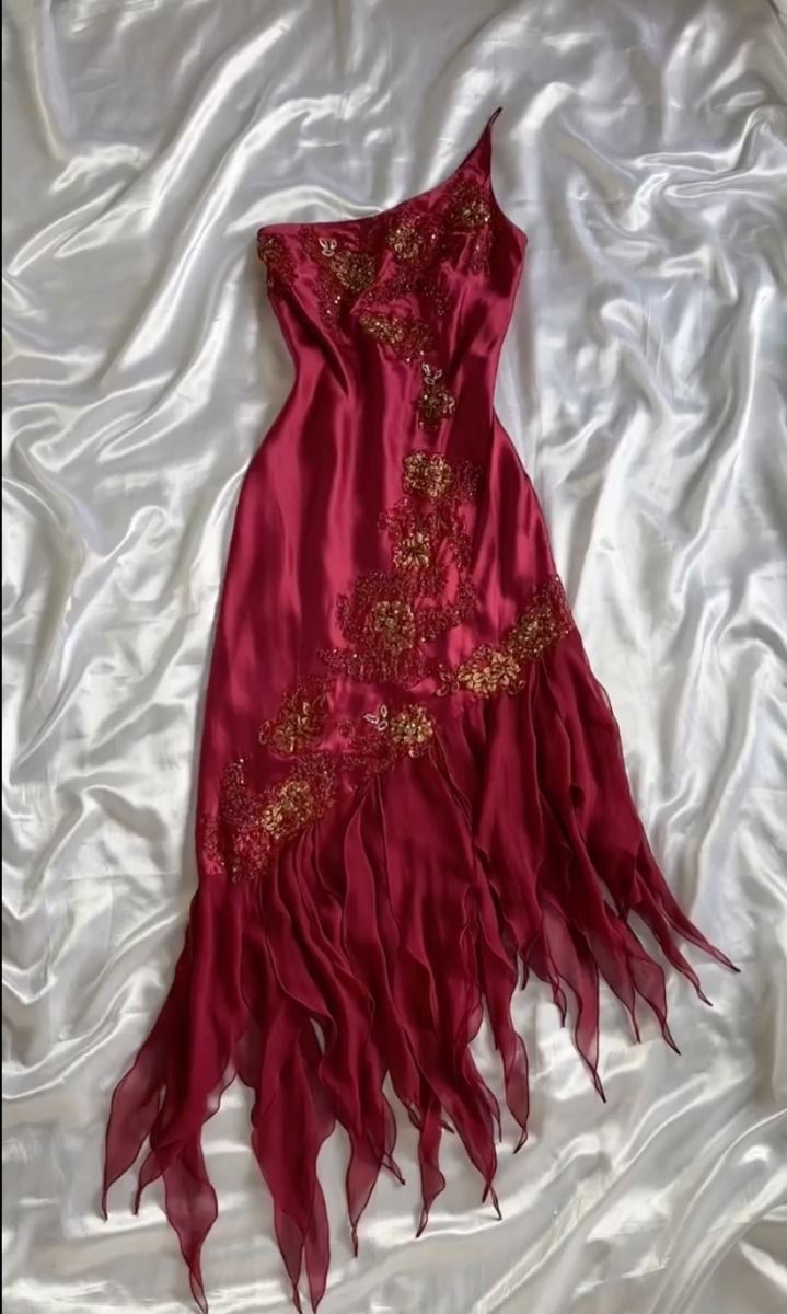 Vintage A Line One Shoulder Ruffles Burgundy Chiffon Long Prom Dress Evening Dresses With Beads