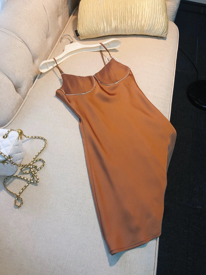 Simple A Line Straps Brown Short Homecoming Dresses 18th Birthday Outfit
