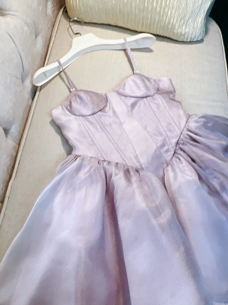 Simple A Line Spaghetti Straps Pink Short Homecoming Dresses 18th Birthday Outfit