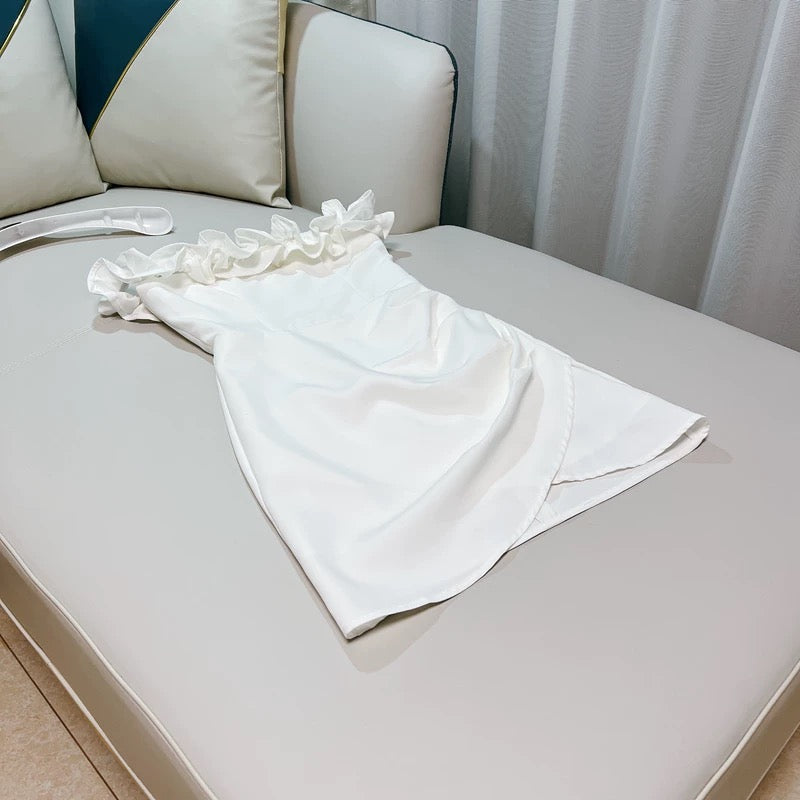 Sexy Sheath Off The Shoulder White Satin Short Homecoming Dresses 18th Birthday Outfit