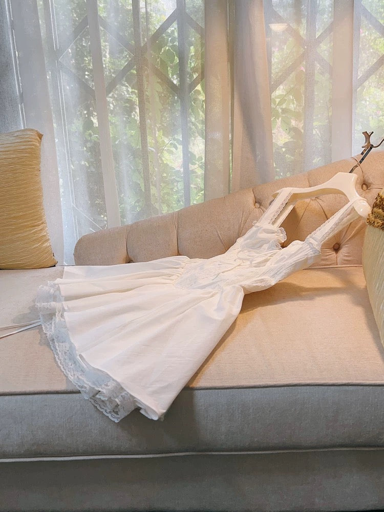Modest A Line Straps Short Lace White Homecoming Dresses Party Dress