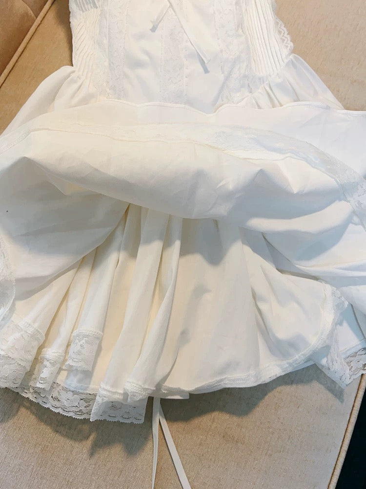 Modest A Line Straps Short Lace White Homecoming Dresses Party Dress