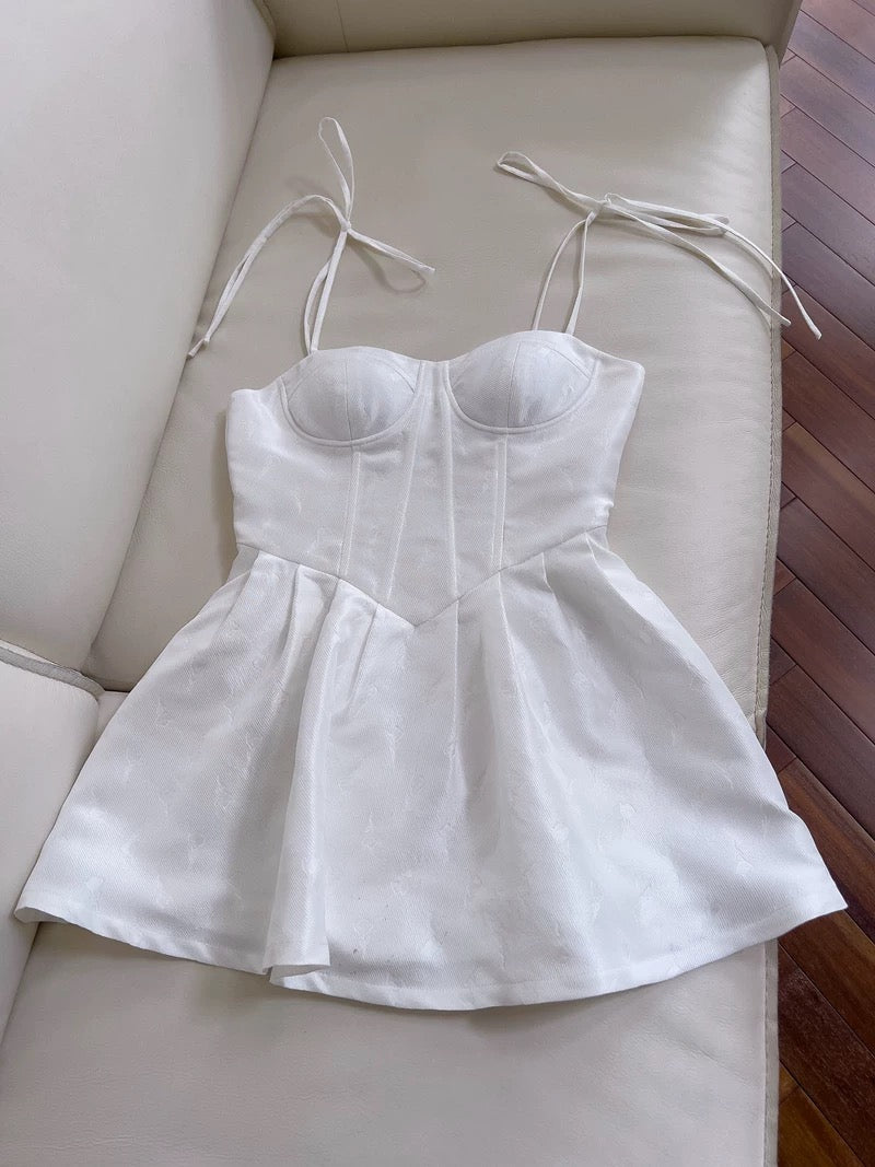 Modest A Line Spaghetti Straps White Short Homecoming Dresses Birthday Outfits