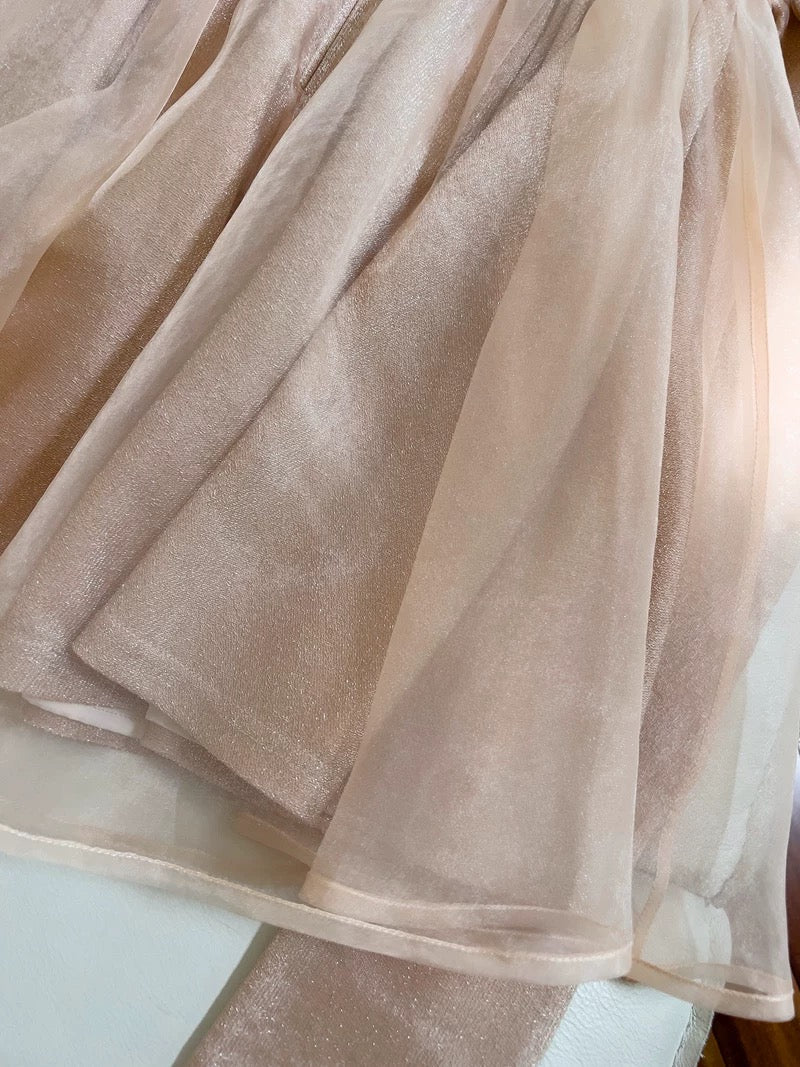 Pretty A Line Strapless Champagne Tulle Homecoming Dresses Birthday Outfits With Ruffles