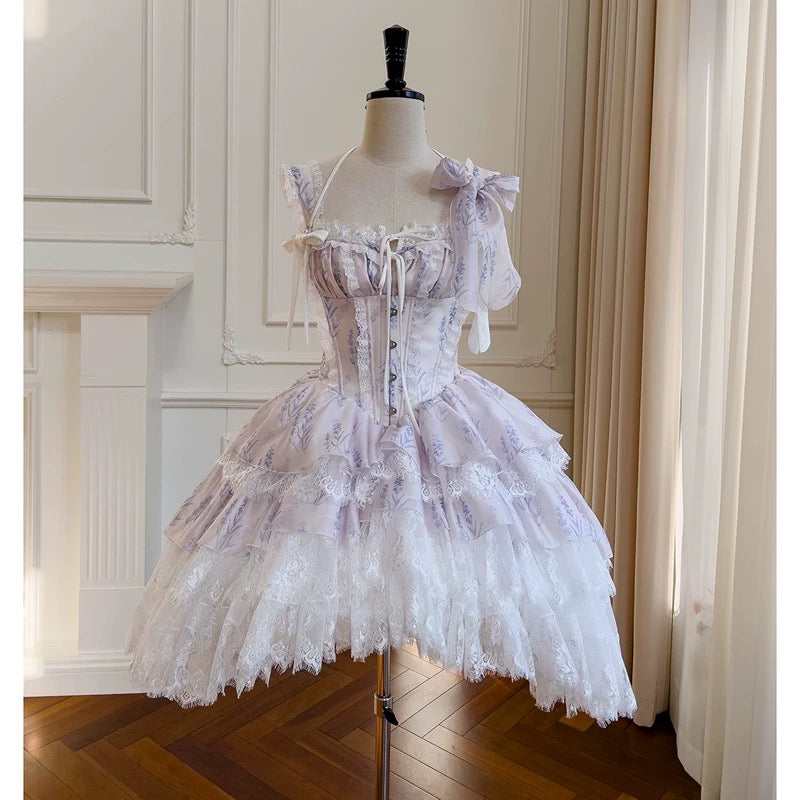 Sexy Ball Gown Spaghetti Straps Lilac Flowers Homecoming Dresses Birthday Outfits