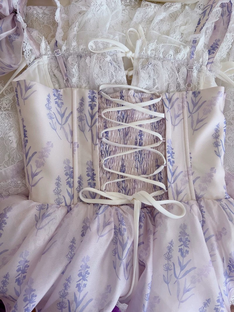 Sexy Ball Gown Spaghetti Straps Lilac Flowers Homecoming Dresses Birthday Outfits