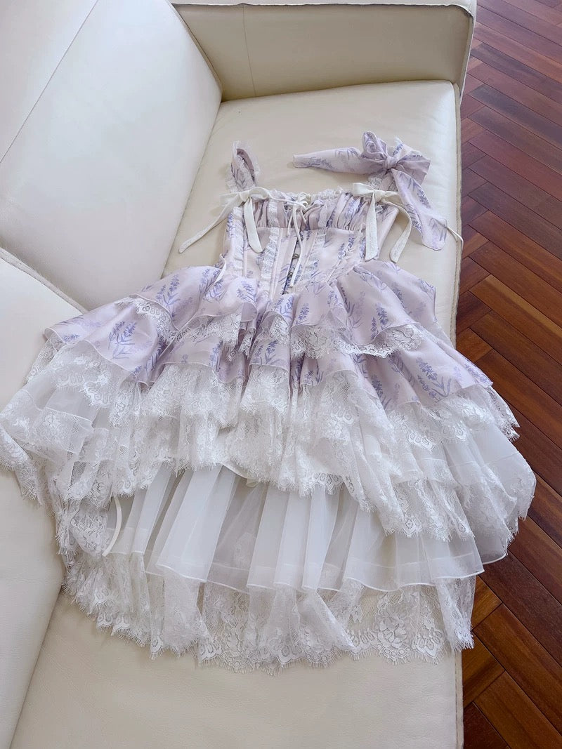 Sexy Ball Gown Spaghetti Straps Lilac Flowers Homecoming Dresses Birthday Outfits