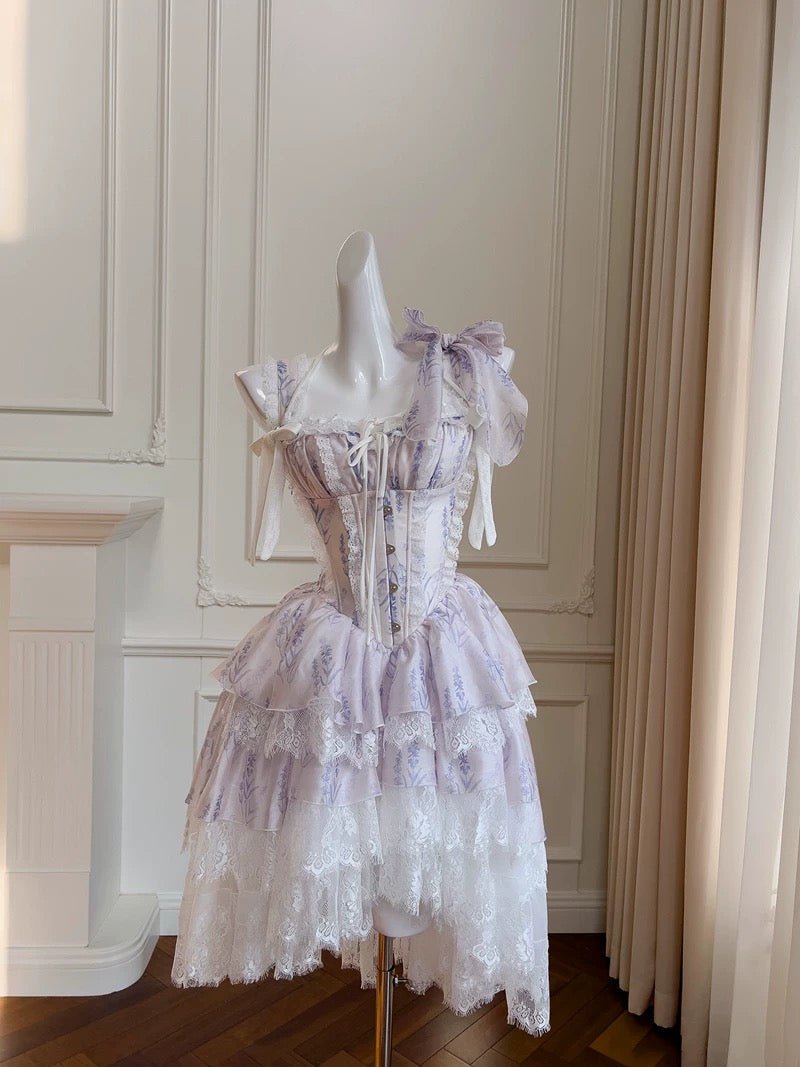 Sexy Ball Gown Spaghetti Straps Lilac Flowers Homecoming Dresses Birthday Outfits