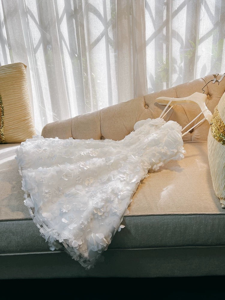 Sexy Ball Gown Spaghetti Straps White Lace Short Homecoming Dresses Birthday Outfits