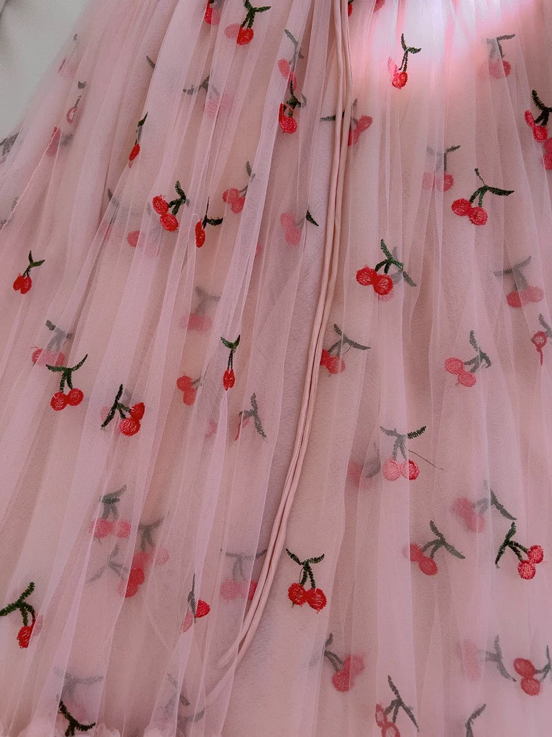 Modest A line Straps Pink Floral Prom Dress Formal Dresses